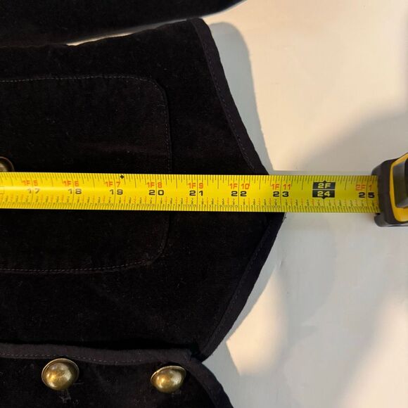 FREE PEOPLE Becky Black Velvet Military Jacket | Medium | Brass Button Detail “ - Picture 13 of 13